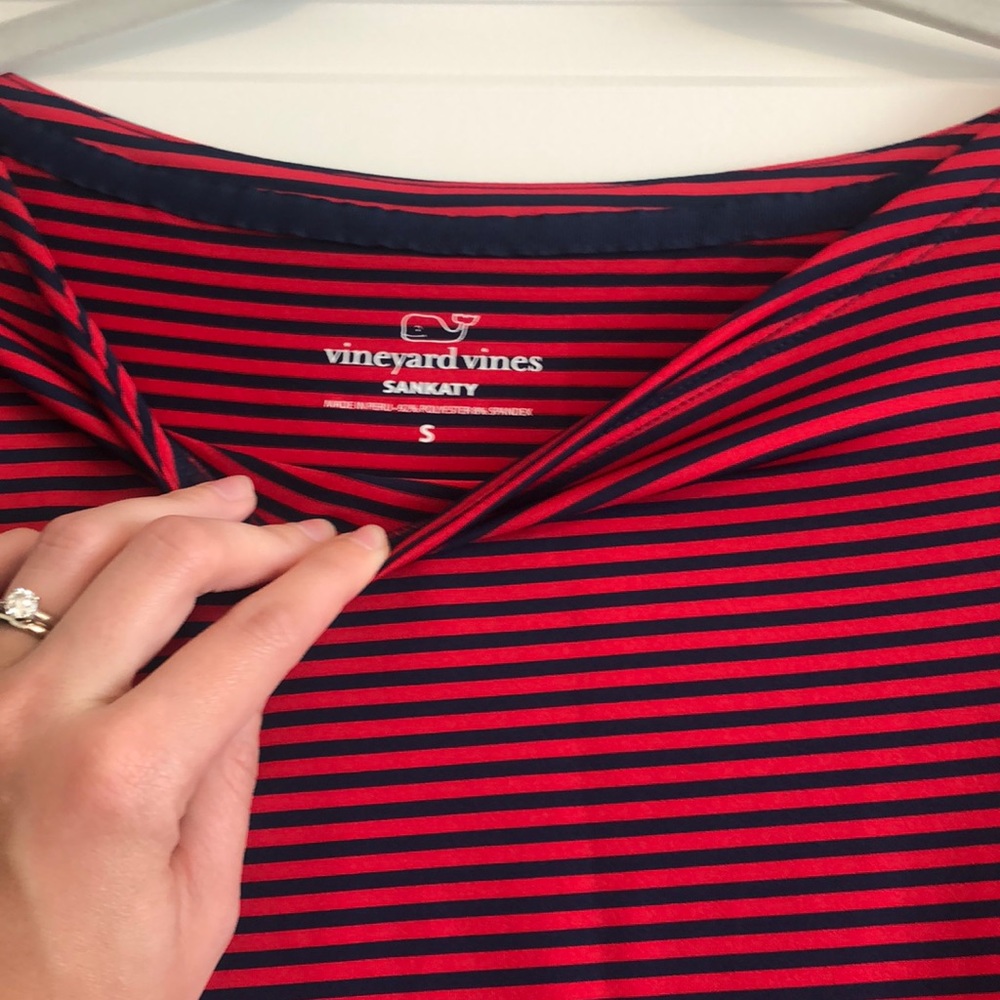 Vineyard Vines long sleeve dress. Red and navy striped. New with tags!